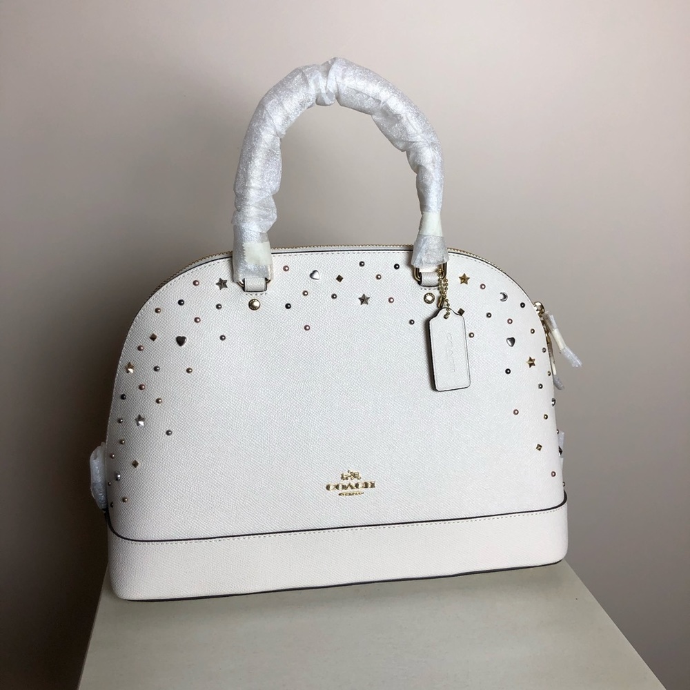NWT COACH CHALK SIERRA SATCHEL w/ STARDUST STUDS